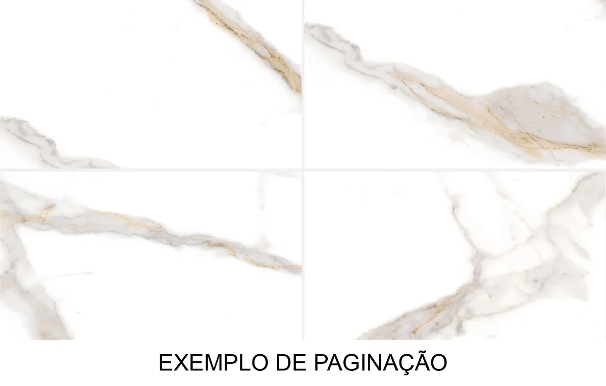 Exemplo de paginação do Polazzo 33x59: composição de 4 peças assentadas (imagem do fabricante)